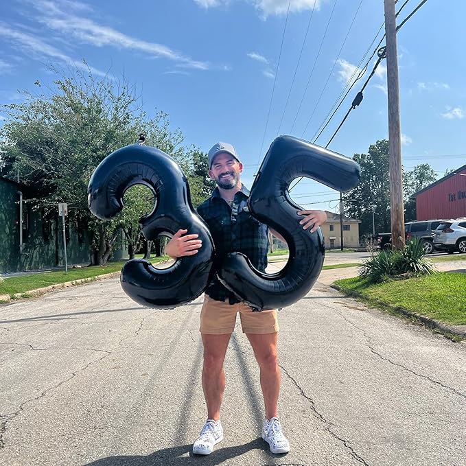 Black Number 40 Balloon 40 Inch, 40th Birthday Party Decorations for Children, Giant 40 Foil Balloon for Party Supplies