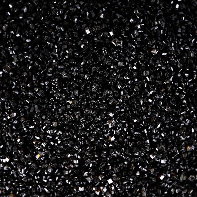 Kasvan Sanding Sugar Sprinkles - Edible Sugar Crystals, Baking Cake Decorations, Ice Cream Toppings cupcake Decorating, Wedding Party Chirstmas Supplies, 85g/3.2oz (Black)