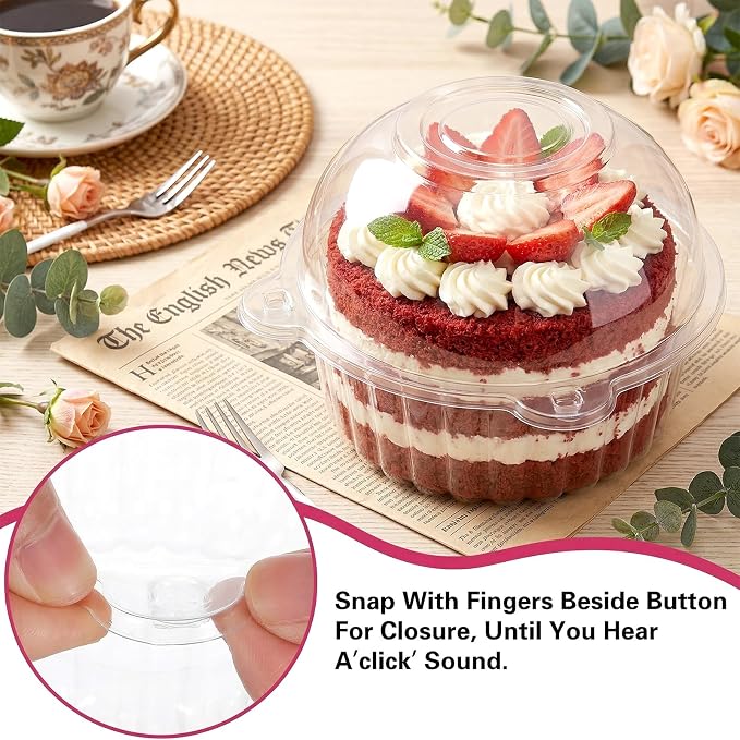 150pcs Individual Cupcake Containers Plastic Cupcake Holder with Lid Cupcakes Carrier Single Cupcakes Container Stackable CupcakeBoxes Deep Muffin Container for Wedding Party Dessert Cheesecake