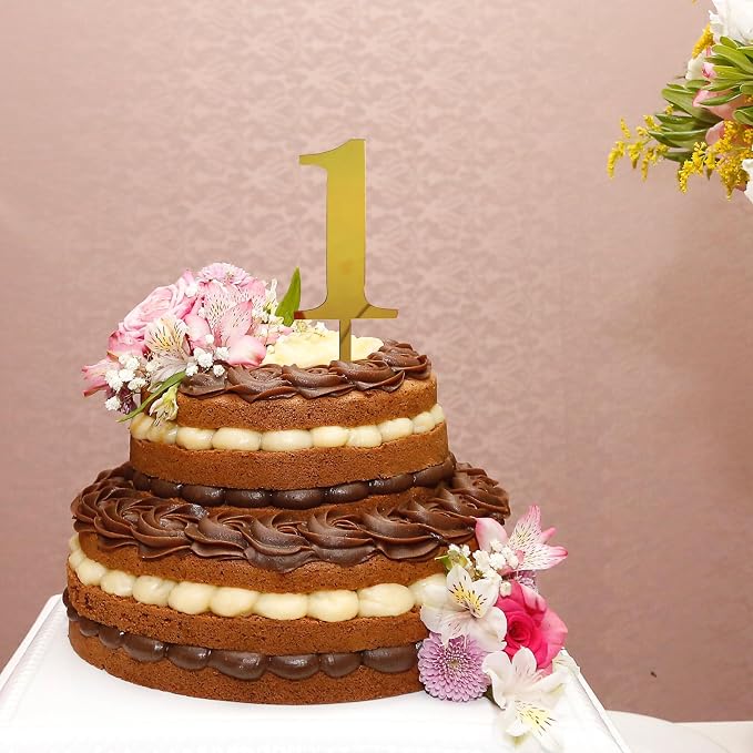 Big 6 IN 0-9 Gold Birthday Number Cake Toppers Large Golden Acrylic Happy Anniversary Cake Topper Sticks For Diy Handmade Cake Sign Decorations 10 Pcs Cupcake Topper Party Supplies Set