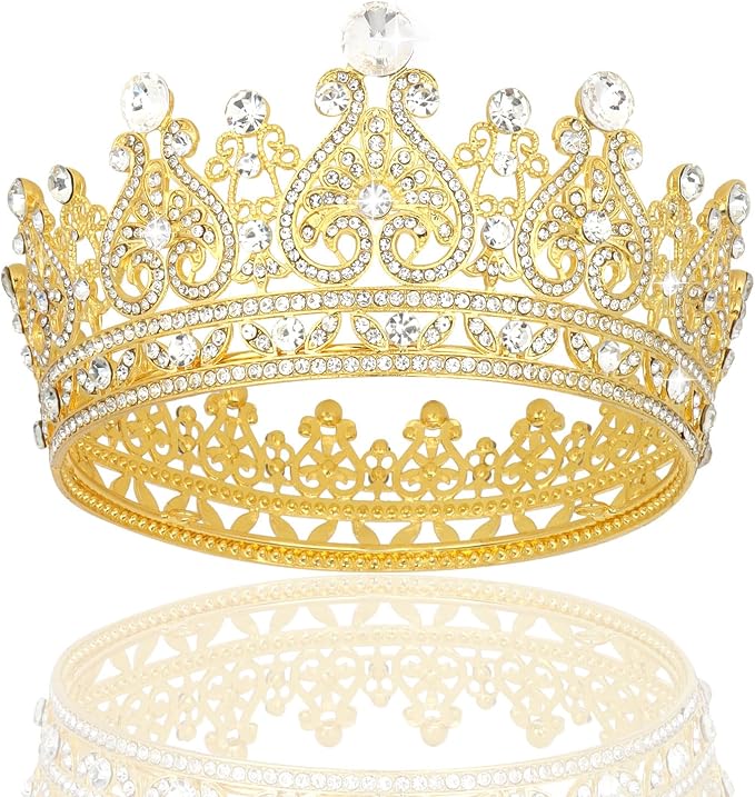 Gold Crown Cake Topper for Wedding Birthday Baby Shower Party Favors