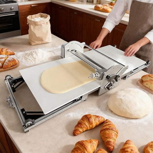 Electric Dough Roller Machine, Folding Pastry Dough Sheeter Machine,40x17.7in Sheeter Board 1 0.07 To1.18 Adjustable Thickness, Forward & Reverse Rolling, for Puff & Fondant Pastry