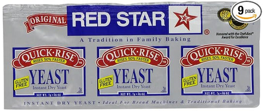 Red Star Quick Rise Yeast, 3/4-Ounce (Pack of 9)