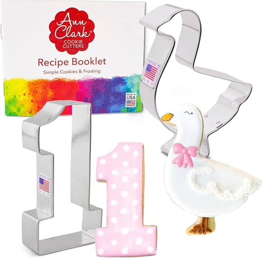 One Silly Goose Cookie Cutters 2-Pc. Set Made in the USA by Ann Clark, Goose, Number One/#1