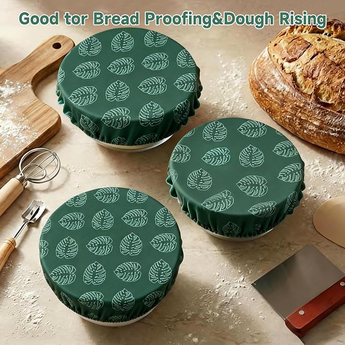Bowl Covers Reusable Bread Proofing Bowl Covers Sourdough Bread Baking Accessories,Leaf