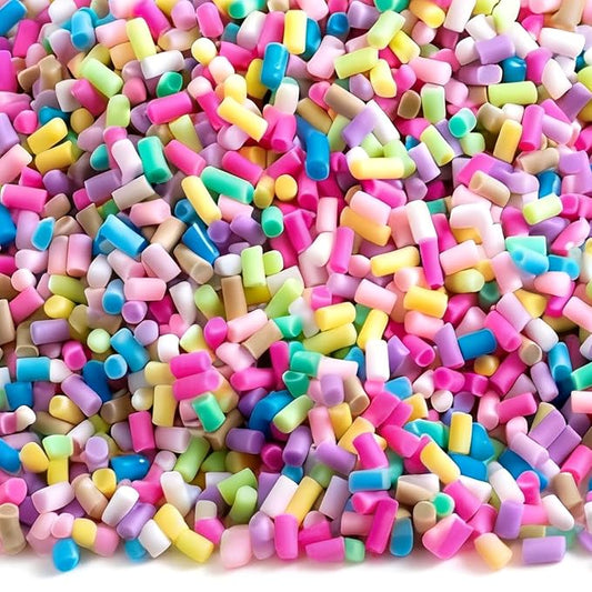 100g Mini Fake Candy Sprinkles, 3mm Polymer Clay Slices Sprinkles for Nail Art, Non-Edible Slime Clay Slices Charm Supplies for Party Wedding Decoration DIY Crafts- Mixed Colors