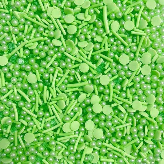 Sentovac Green Sprinkles Edible Green Round Confetti Jimmies Pearls for Cake Decorating Candy Cupcake Cookie Baking Ice Cream Dessert St Patricks Halloween Christmas Holiday Decorations
