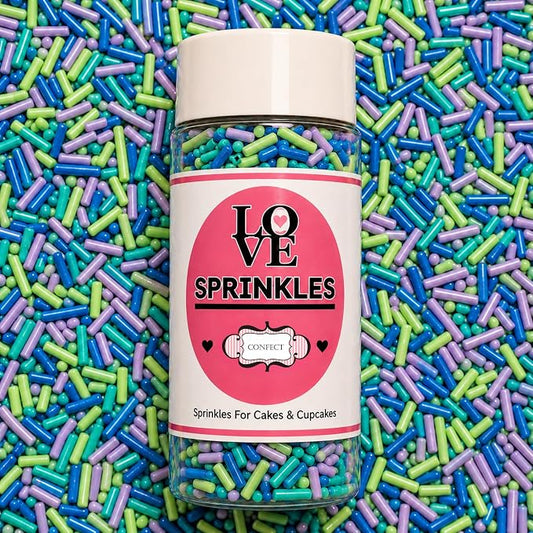 Confect Pastel Rainbow Sprinkles – Edible Jimmies Mix for Cakes, Cupcakes & Baking – Decorative Multicolor Toppings –Vegan, Gluten-Free, Nut-Free, Soy-Free, Dairy-Free, Palm Oil-Free – 4.2 Oz