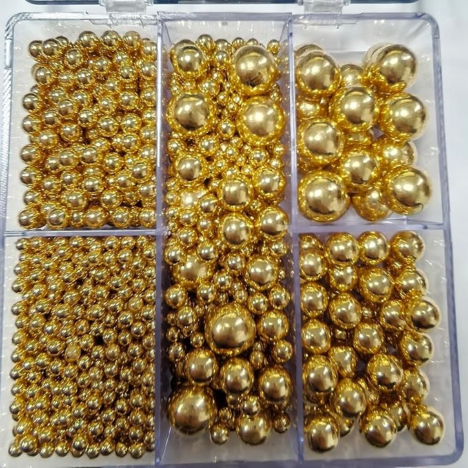 Edible Gold Pearl Sprinkles for Cake Decorating, Mixing 4 Sizes Sugar Cupcake, Ice Cream, Donuts, Macaron Toppings Supplies 90g/ 3.17oz