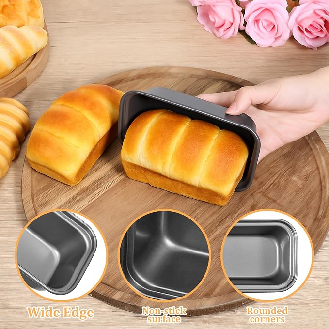 12 Pcs Mini Loaf Pan for Baking Bread, Non-Stick Carbon Steel Baking Bread Pan 6.1 x 3.3 x 2.1 Inches Small Banana Bread Tins for Oven Bake Small Rectangular Bread