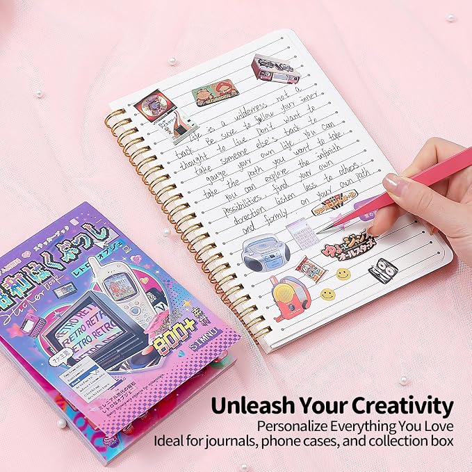 Japanese Sticker Book for Adults – 45 Sheets 800+ Pcs Aesthetic Vintage Manga Stickers for Journaling & Scrapbooking, Cute Sticker Book for Planner, DIY Crafts, Junk Journal & Gifts