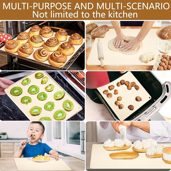 Silicone Pastry Mat 28" x 20" Non Stick Silicone Baking Mat Extra Thick Pastry Mat with Measurements Food Grade Pastry Mats for Rolling Dough,Bread,Pie,Cookies,Pizza and fondant,Food Grade Baking Mat