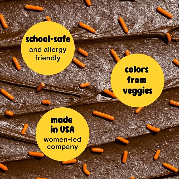 Supernatural Orange Softies Sprinkles - Dye Free, Natural, Vegan, Kosher, Gluten Free, Organic Ingredients, 16oz