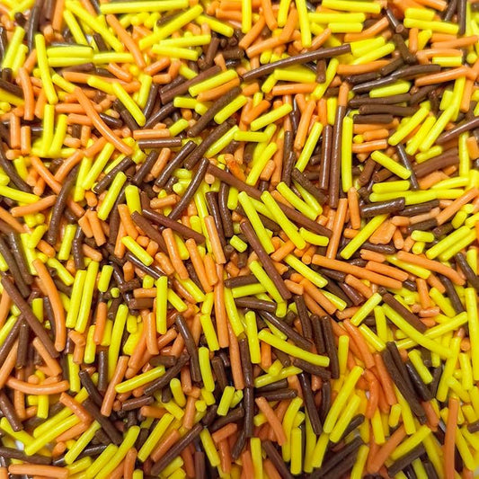 Senchanting Orange Yellow Brown Jimmies Sprinkles, Edible Fall Themed Sprinkle Mix, Autumn Thanksgiving Birthday Jimmy Sprinkles Toppers for Decorating Baking Cupcakes Cake Cookies Ice Creams Donuts Candy