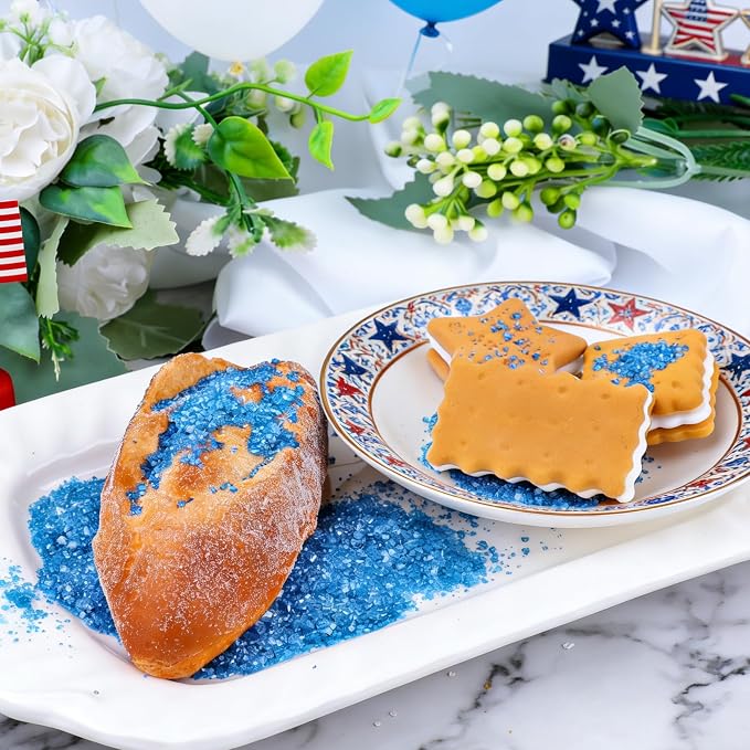 Blue Sugar Sprinkles for Baking Edible, Sapphire Blue Sanding Crystal Sugar for Baking 130g/4.6oz, Cupcake, Cookie and Donuts Toppings, Wedding, Birthday Party Supplies