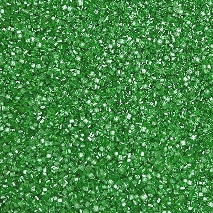 Green Sanding Sugar for Baking Edible, Green Sprinkles for Cake Decoaring 130g/4.6oz, Cupcake, Cookie and Donuts Toppings, Wedding, Birthday Party Supplies
