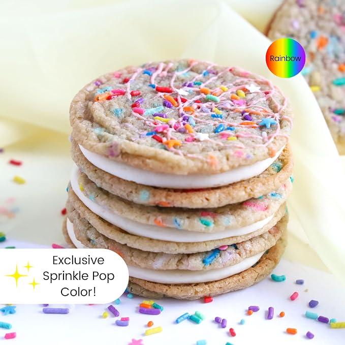 Sprinkle Pop Ultimate Unicorn Rainbow Jimmies Sprinkle Mix| Pink Purple Green Blue Yellow Orange Red White Sprinkles| Birthday Sprinkles Made in USA for Decorating Cake Cupcakes Cookies Ice Cream, 2oz