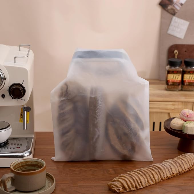 Reusable Bread Bags for Homemade Bread (2PCS)- Clear Bag with Ties For An Airtight Moisture-free Preservation and Storage - Loaf Bags for Home Bakers - Reusable Sourdough Bag