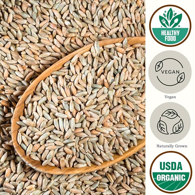 Be Still Farms Organic Rye Berries Bulk (5.8 lb) - Whole Rye Grain Seeds - Kernels Great for Flour, Bread, Cereal - High in Fiber & Protein | USA Grown | USDA Certified | Vegan | Non-GMO