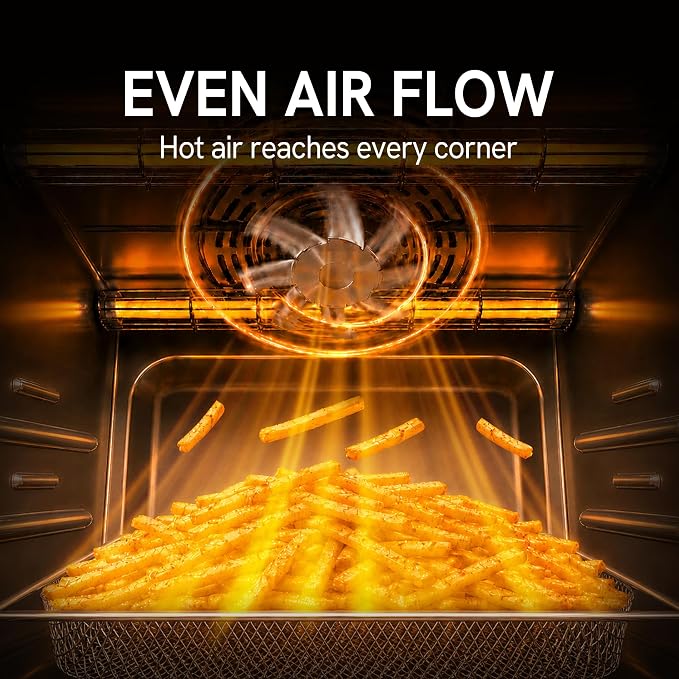 VAL CUCINA Infrared Heating 26.3 QT Air Fryer Toaster Oven, Large Countertop Convection Oven 10-in-1 Combo, 6-Slice Toast, Enamel Baking Pan Easy Clean with Recipe Book (Renewed)