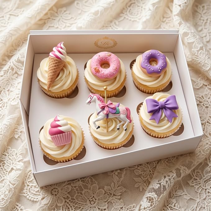 Carousel Horse Fondant Molds Ice Cream Doughnut Silicone Chocolate Molds for Cake Decorating Cupcake Topper Candy Gum Paste Polymer Clay