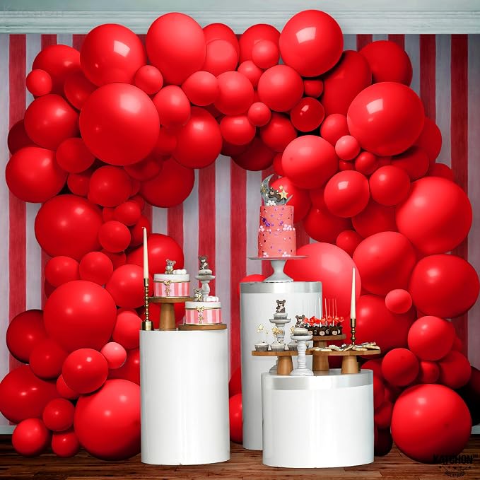 KatchOn, Red Balloons Arch Kit - 18 Inch, Pack of 120 | Latex Graduation Balloons for Graduation Decorations 2026 | Red Birthday Decorations | Baby Shower, Wedding, Anniversary Bridal Decorations
