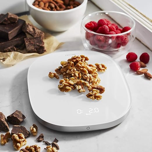 ZWILLING Enfinigy Digital Kitchen Food Scale, Max weight 22lbs, Grams & Ounces, .1-gram Accuracy,White