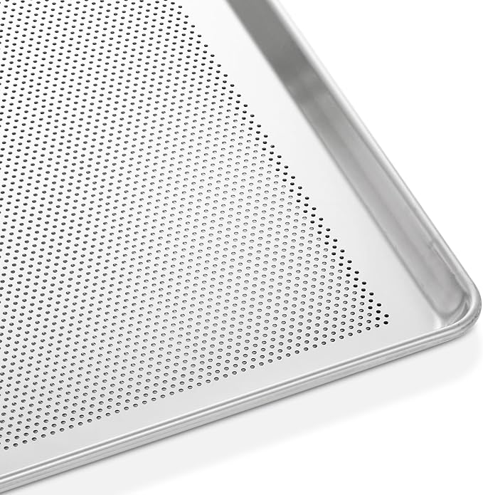 GRIDMANN 18" x 26" Commercial Grade Perforated Aluminum Baking Sheet Pan, Full Size Baking Tray - 12 Pans