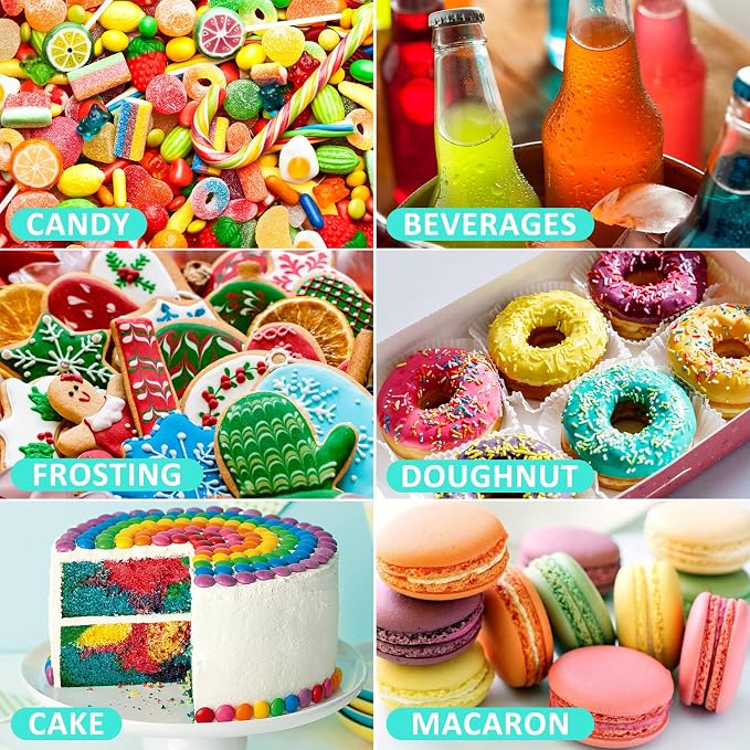 Food Coloring - 36 Color Concentrated Liquid Food Coloring Set - Neon Liquid Food Color Dye for Baking, Decorating, Icing, Cooking, Slime Making Kit and DIY Crafts, 6ml Bottles (0.25 Fl. Oz)