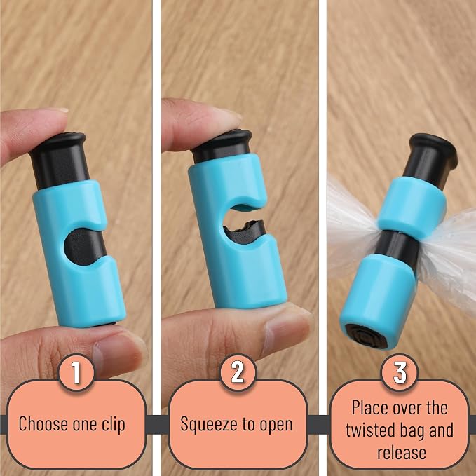 Mr. Pen- Squeeze and Lock Bread Bag Clips, 2.4 Inch, 8 Pack | Multicolor Squeeze Lock Clips, Reusable Bag Closures for Bread, Snacks, Coffee, Food Storage, Fits Thick and Thin Bags
