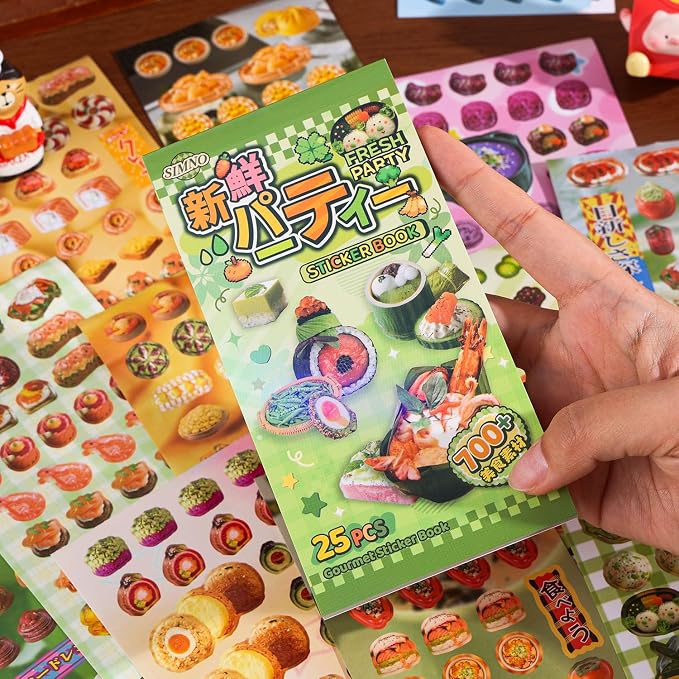 Girl's Japanese Retro Sticker Book, Food and Daily Life Theme - 700+ Cute Old Showa Style Foodie Stickers, for DIY Scrapbooking Journaling Handbook Decoration