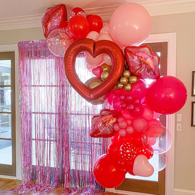 Voircoloria 90pack Red Balloons Different Size 18/12/10/5 Inch Red Balloon Garland Arch Kit for Valentine's Day, Graduation, Wedding, Birthday, New Year, Baby Shower, Christmas Party Decorations
