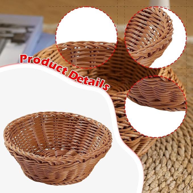 Handmade Synthetic Rattan Basket, Multifunctional and Original, Ideal for Snacks at Home, Weddings and Meals, M
