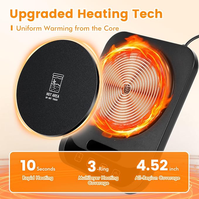 Sourdough Starter Warmer with Glass Dome, Sour Dough Warmer & Glass Cover - 70-100°F Precise 1°F Thermostat Control & 12H Timer Auto Warming ON/Off, Sourdough Warming Mat for 24oz 34oz 40oz Jars