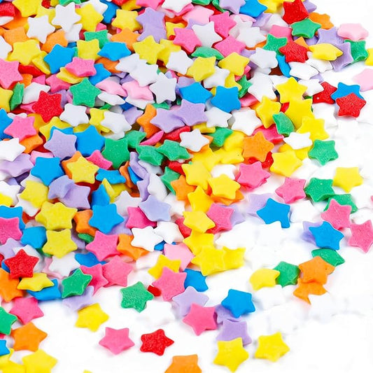 Edible Star Sprinkles for Cake Decorating, Rainbow Sprinkles for Baking, Birthday Sprinkles for Cake, Cookies, Ice Cream and Macaron Toppings