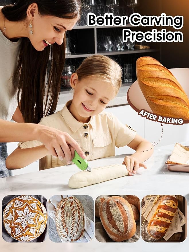 CLUEAPOP Bread Lame, Sourdough Scoring Tool, Extractable & Magnetic Bread Scoring Tool, Bread Baking Supplies, Bread Scorer Tool for Bread Baking & Sourdough Baking, Bread Scorer with 5 Razor Blades