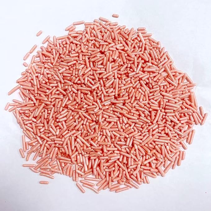 PhilaeEC Rose Gold Jimmies Sprinkle Edible Soft Jimmies Sprinkle for Cake Decoration Cupcake Topper Cookie Baking Decorations Halloween Christmas Valentine Supplies 2.75oz/78g