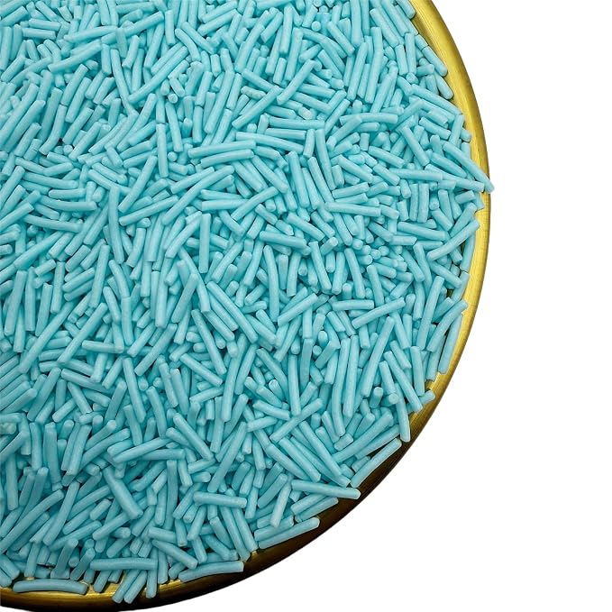 CandiJumpin Baby Blue Jimmy Sprinkles, Light Blue Sprinkles for Cake Decorating Edible Cake Jimmies Edible Crunchy Jimmies Ice Cream Toppings, Baby Shower Party Wedding Christmas Supplies 3 OZ