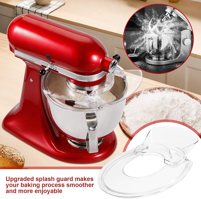 Pouring Shield for KitchenAid 4.5-5 Quart Tilt-Head Stand Mixer | Splash Guard with Removable Pouring Chute, Mixer Accessories and Attachments