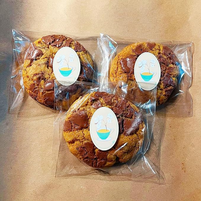 200 Pcs Resealable Cookie Bags, 4 X 4 Inch Self Sealing Cellophane Treat Bags Clear Plastic Bags, Good for Individual Cookies, Dessert,Decorative Wrappers, Party Favors, Candy and More