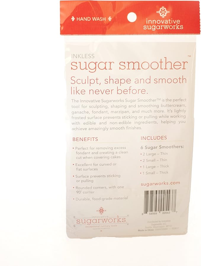 Innovative Sugarworks Sugar inkless Smoothers for Fondant, Modeling Chocolate, Sugarcraft, and Cake Decorating (3 Large (2 Thin,1 Thick) and 3 Small (2 Thin,1 Thick))