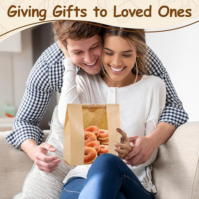 110 Pcs Bread Bags for Homemade Bread With Window Sourdough, 13.78x8.27x3.54 in, Sublaga Paper Bread Bags with 120Pcs Sealing Stickers, Packaging and Storage of Baked Goods Suitable for Bakers (110)