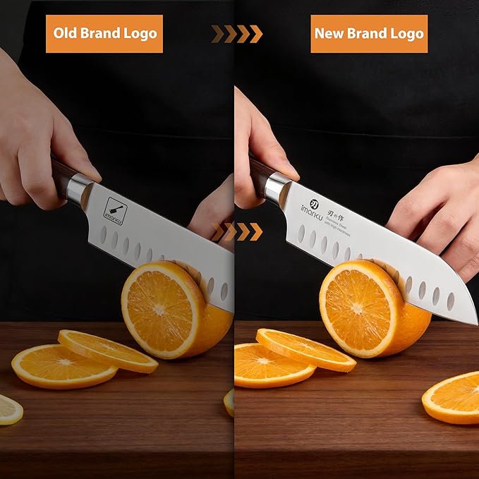 imarku Santoku Knife-Super Sharp Chef Knife Made of High Carbon Stainless Steel, Kitchen Knife with Ergonomic Handle, Great Sharp Knife on Christmas and Birthday for Her Him