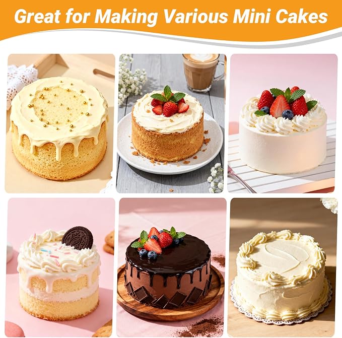 Beasea 6 Inch Round Cake Pan Set of 2, Nonstick Aluminum Alloy Cheesecake Pan with Removable Bottom for Oven Baking