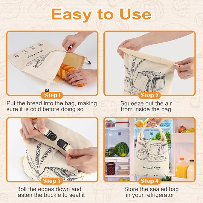 2 PACK Beeswax Sourdough Bread Bags for Homemade Bread, Reusable Cotton Beeswax Bread Bag Portable Waxed Storage All Natural Bees Wax Linen Bag Keep Fresh,13''×17'', 01