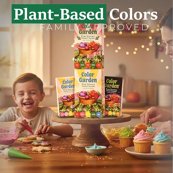 Color Garden Pure Natural Food Coloring, Red – 5 ct 1 oz | Plant-Based, Vegan, Non-Toxic Liquid Food Dye, Healthy Food Coloring