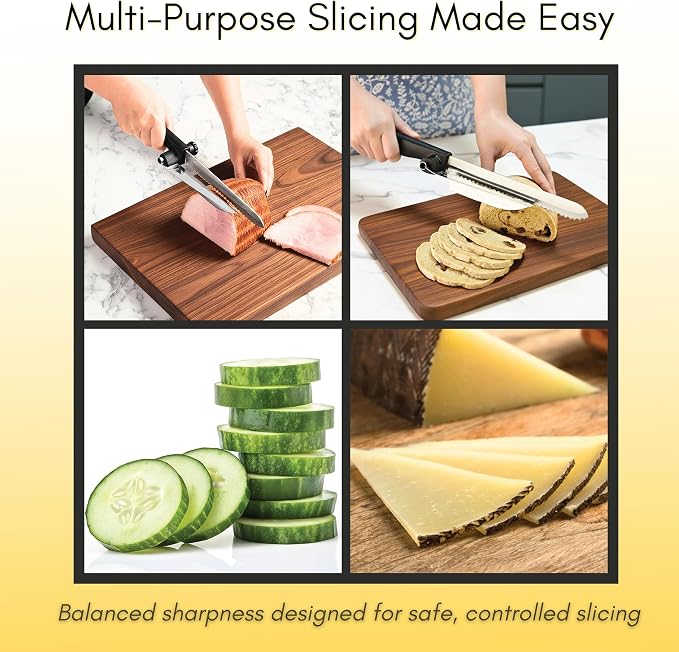 Adjustable Bread Slicer Guide for Homemade Bread – 8" Bread Slicer with Knife Sharpener & Bread Lame (5 Blades) Set in Premium Magnetic Gift Box