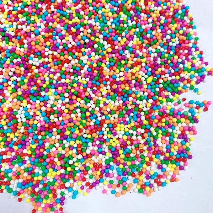PhilaeEC Rainbow Nonpareils Sprinkle 2mm Mini Peals Sprinkle Edible for Cake Decoration Cupcake Topper Cookie Baking Decorations Halloween Christmas Valentine Supplies