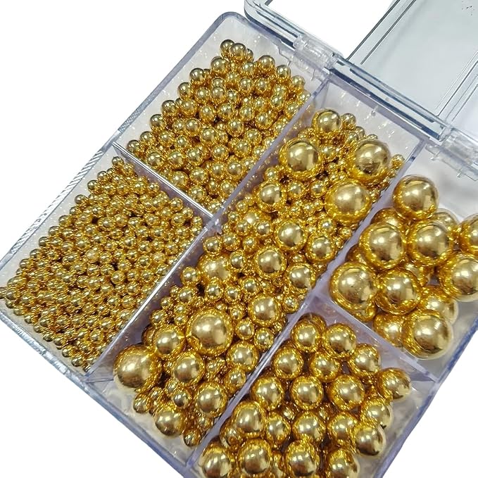 Edible Gold Pearl Sprinkles for Cake Decorating, Mixing 4 Sizes Sugar Cupcake, Ice Cream, Donuts, Macaron Toppings Supplies 90g/ 3.17oz