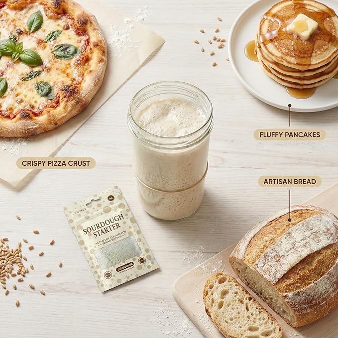 Sourdough Starter Culture – Dehydrated Wild Dry Yeast for Baking Homemade Artisan Bread – Organic, Non-GMO, Fresh, Long-Lasting & Beginner-Friendly (20 Grams)
